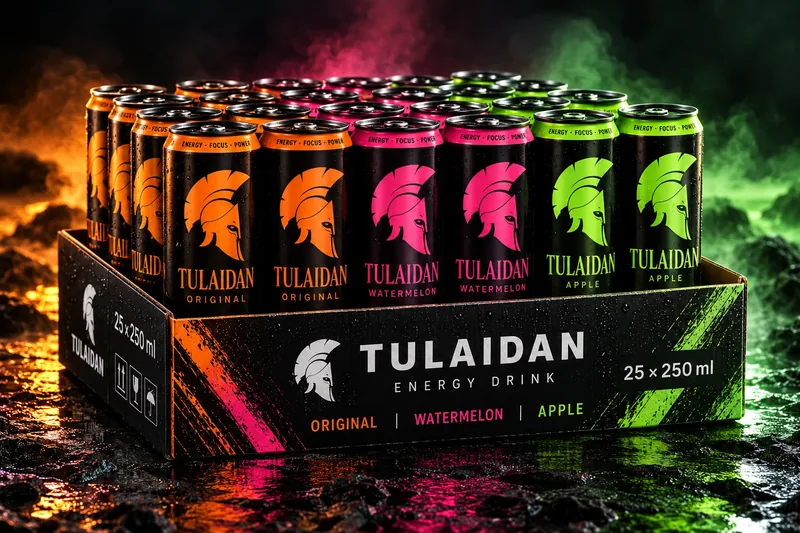 Karton TULAIDAN 25 × 250 ml — Original, Watermelon a Apple