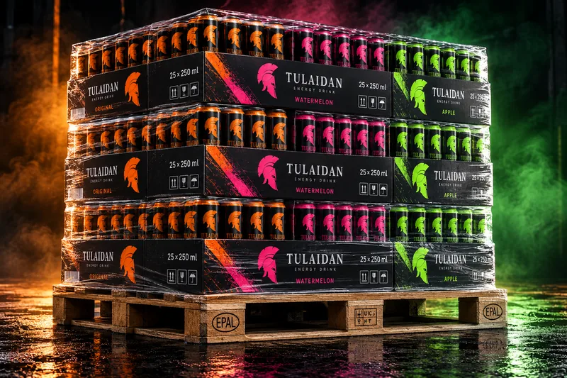 Paleta kartonů TULAIDAN energy drink